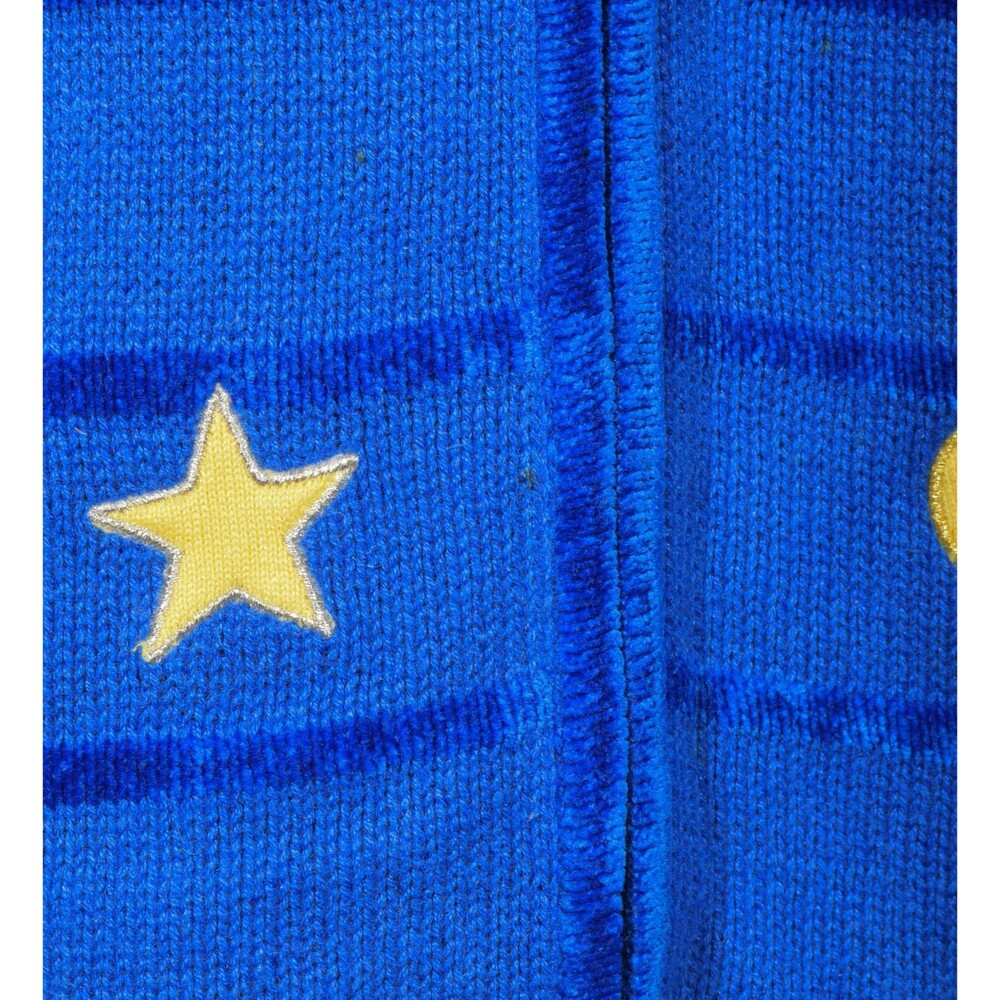 Quacker Factory Cotton Blend Blue 3D Angel Moon Beaded Cardigan Sweater M - Picture 4 of 4